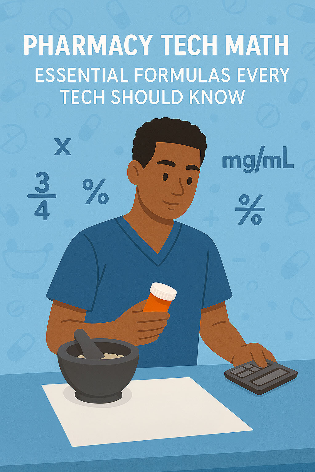 A pharmacy technician is performing some calculations for a medication they are compounding.